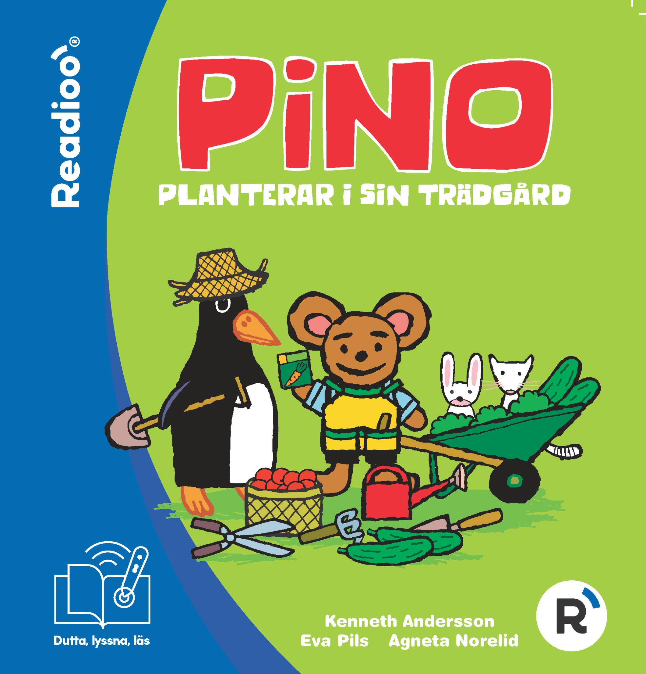 Omslag: Pino planterar i sin trädgård 