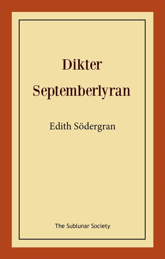 Omslag: Dikter: septemberlyran